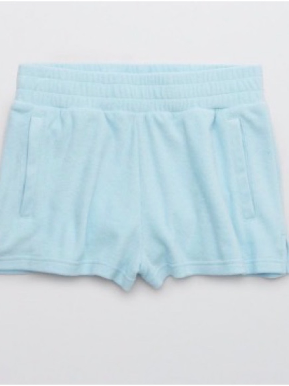 Aerie Light Blue Terry Cloth Lounge Shorts